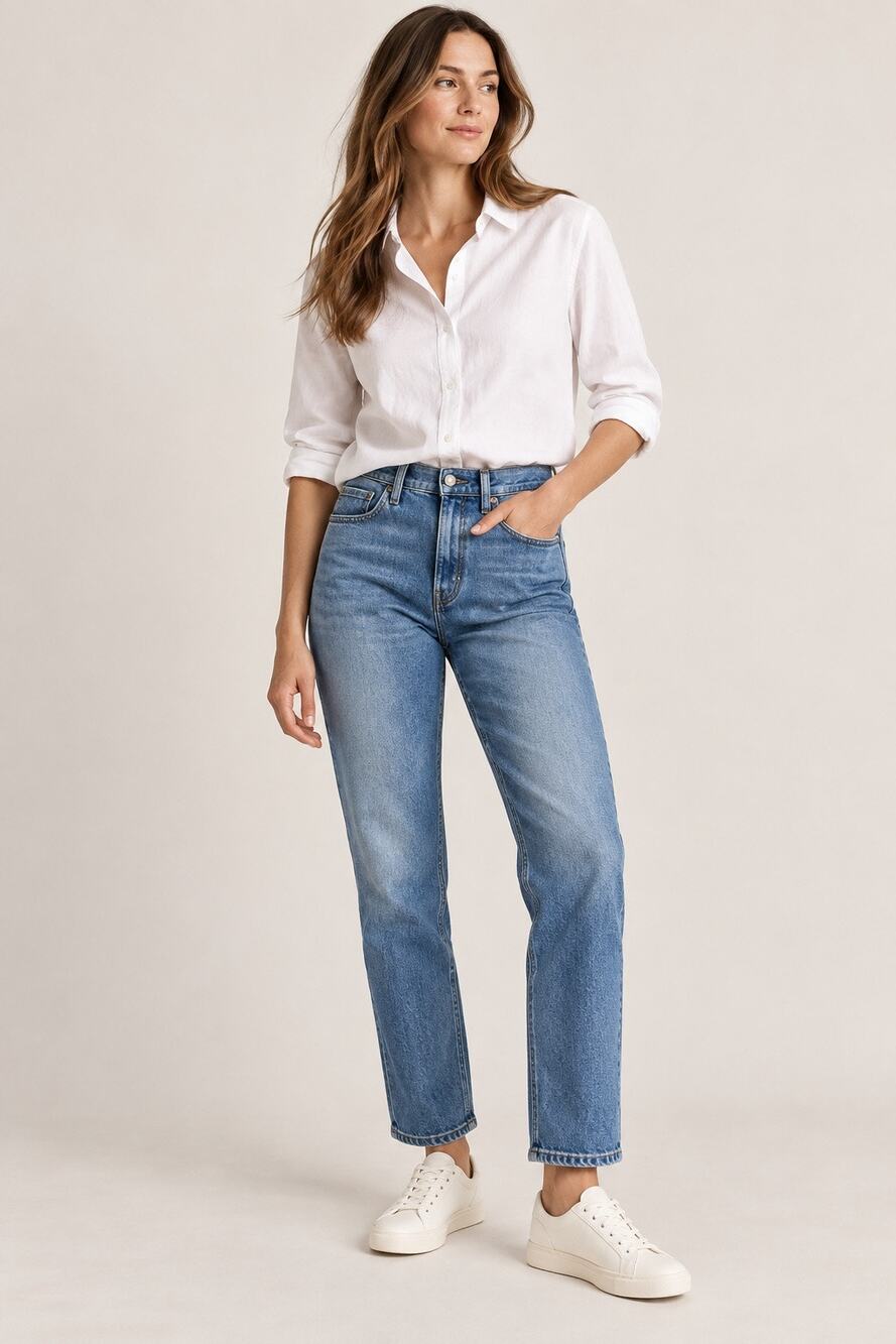 Banana Republic The Straight Jean Medium Wash 26 Petite